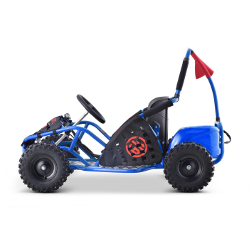 Gokart Fast Dragon na akumulator Niebieski 30km/h + Silnik 1000W + Koła pompowane + Regulacja siedzenia + Pasy